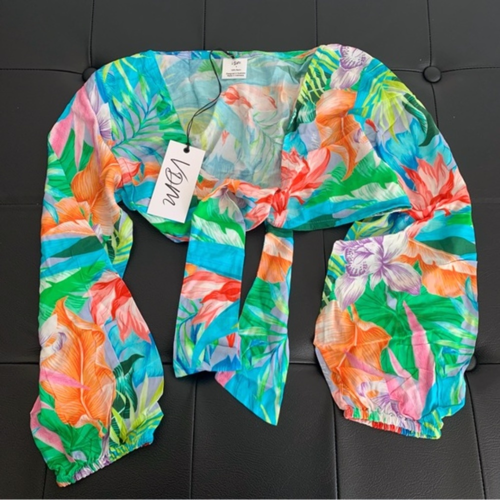 SALE☀️
 x VDM The Label JEMMA HAWAIIAN TROPIC COVER-UP TOP Resort Wear - Picture 6 of 9